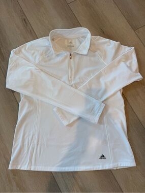 adidas White Quarter-Zip Sweatshirt